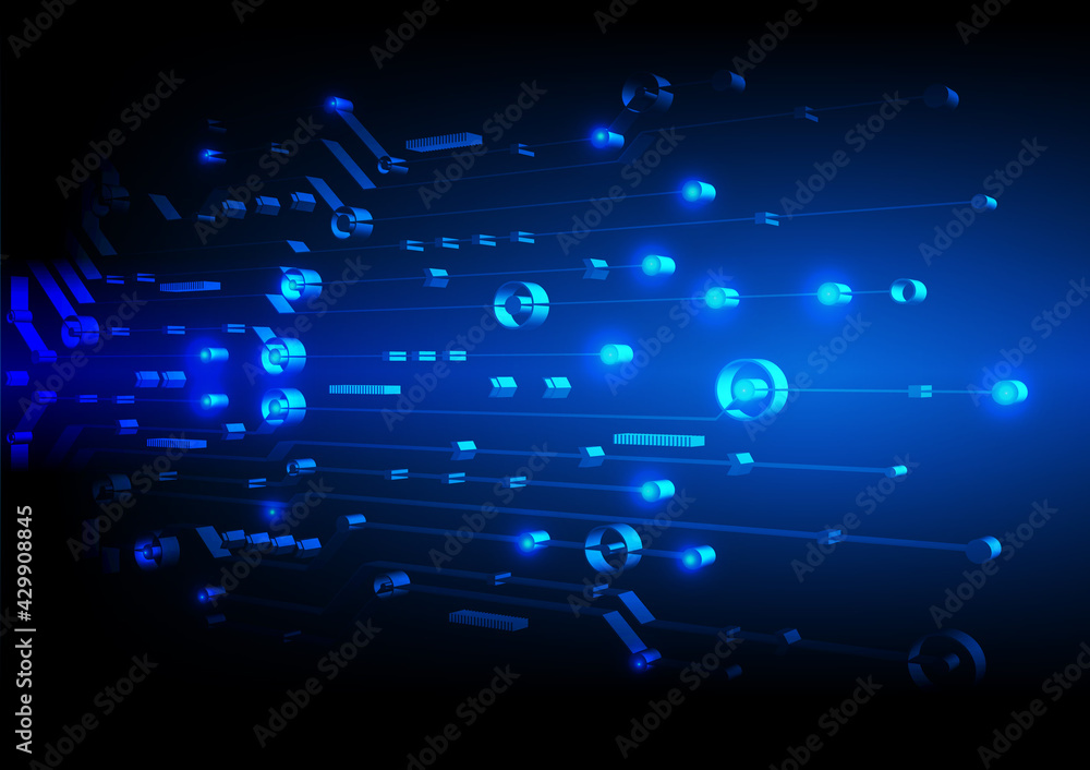 Obraz premium Circuit technology background with hi-tech