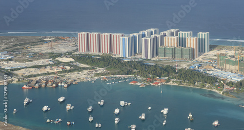 Fototapeta Naklejka Na Ścianę i Meble -  aerial view of Male, Maldives