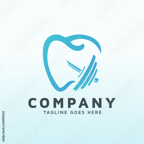 Dental doctor fitness logo vector design template
