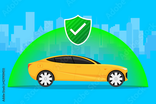 Car Insurance Protect Car collision insurance Illustration