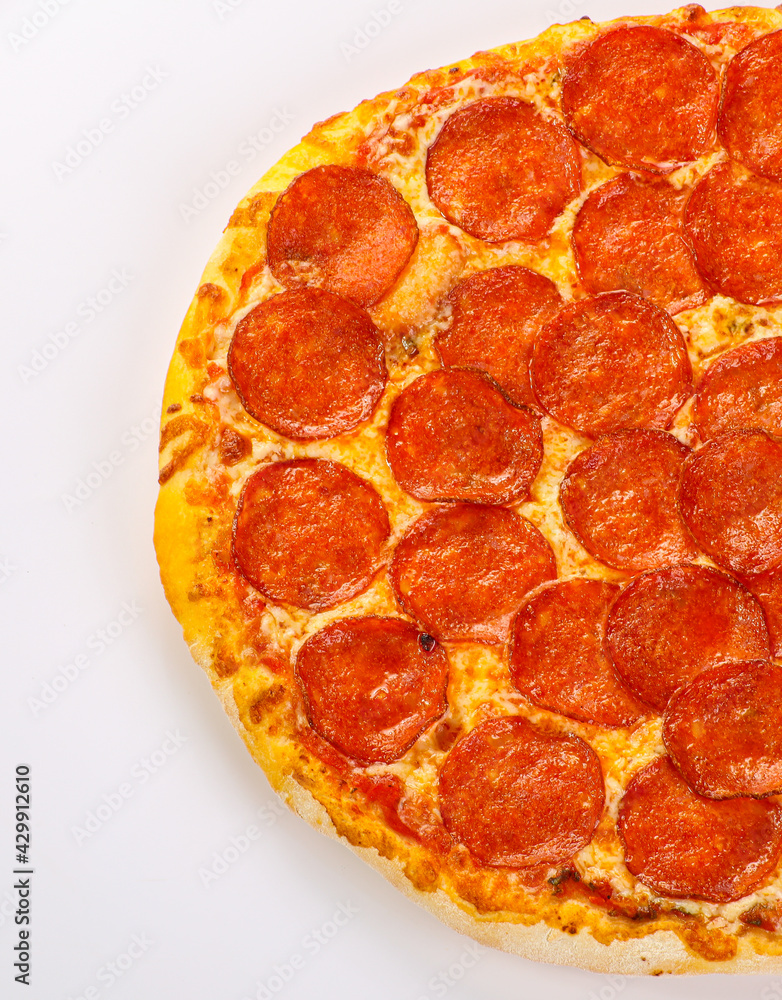 Italian traditional Pizza with pepperoni Italian traditional Pizza with pepperoni
