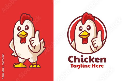 Chicken Thumbs Up Mascot Logo Design
