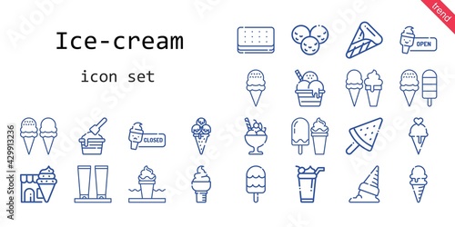ice-cream icon set. line icon style. ice-cream related icons such as ice cream, cream,