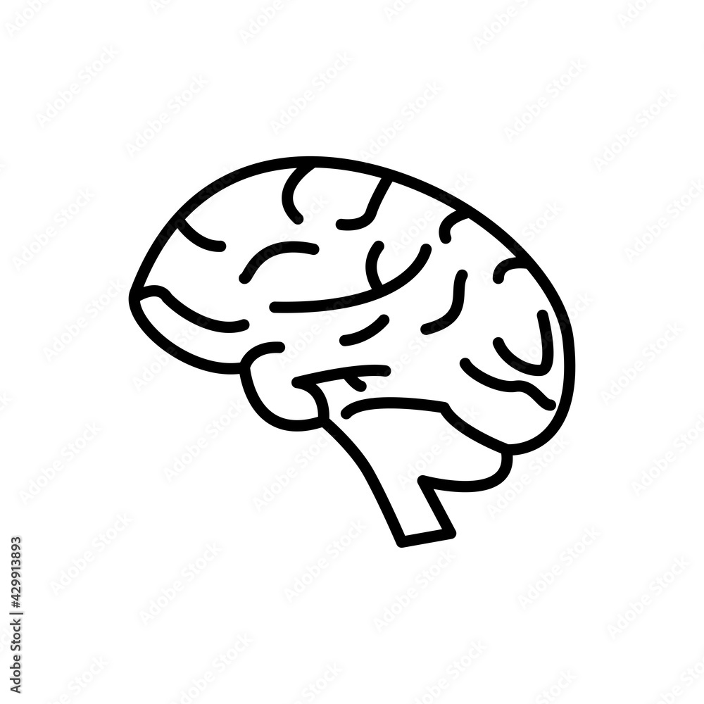 brain icon line style vector brain icon line style vector