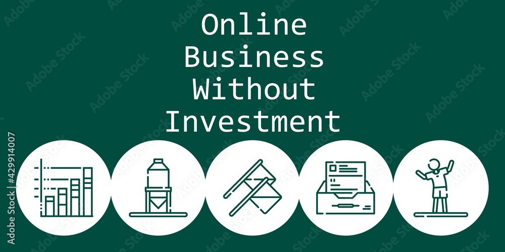 online business without investment background concept with online