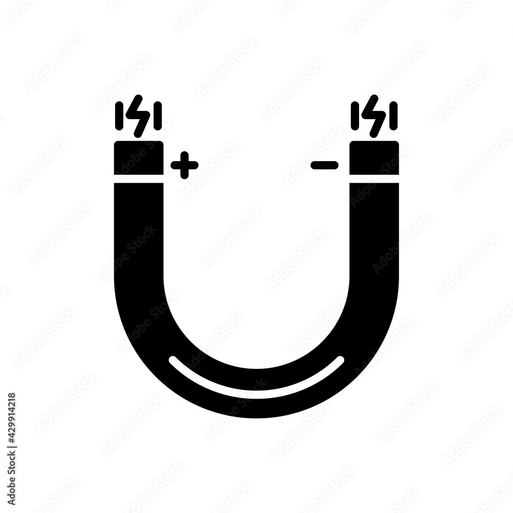 Magnetic Icon solid style vector for your web, mobile app logo UI design Magnetic Icon solid style vector for your web, mobile app logo UI design