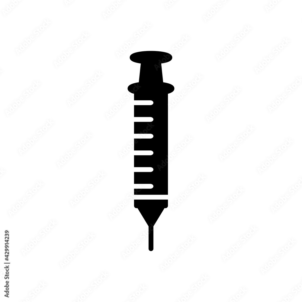 Syringe icon solid style vector for your web, mobile app logo UI design Syringe icon solid style vector for your web, mobile app logo UI design
