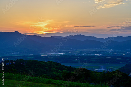 sunset in the mountains