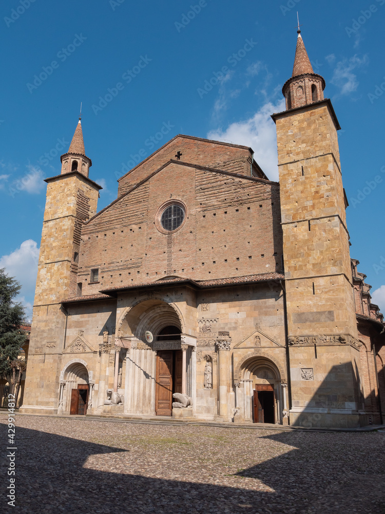Cathedral of San Donnino in Fidenza, Parma in typical Romanesque style - Italy