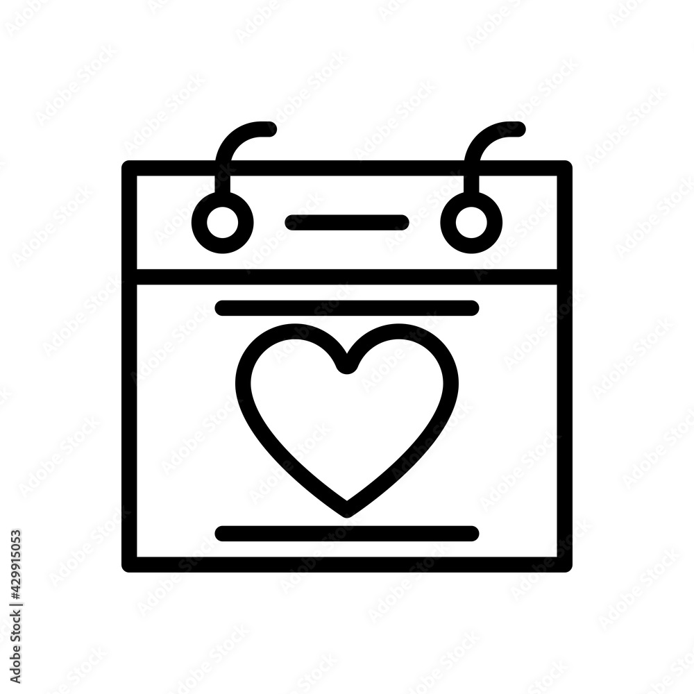 calendar wedding icon line style vector for your design elment calendar wedding icon line style vector for your design elment