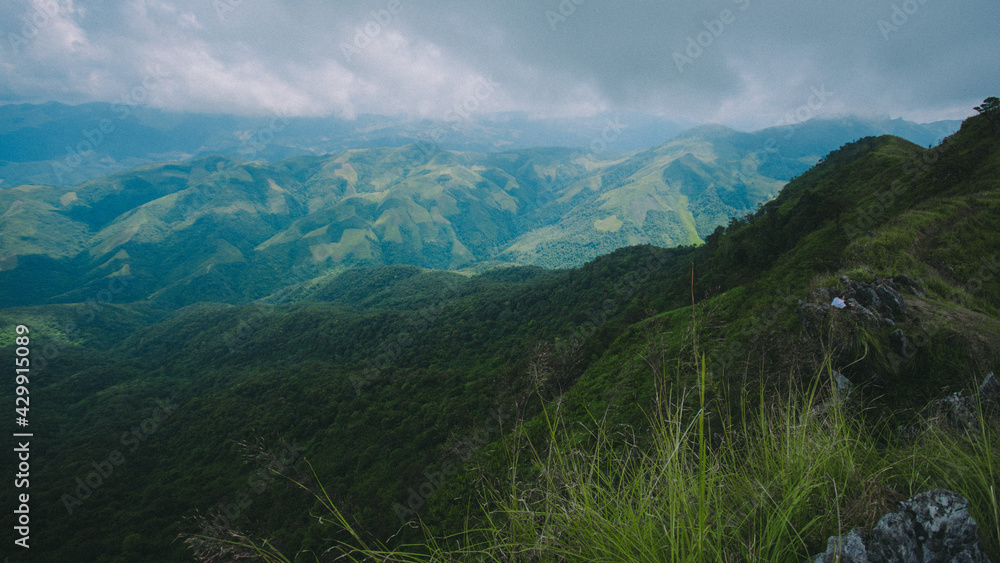Fototapeta premium Travel on a high peak.