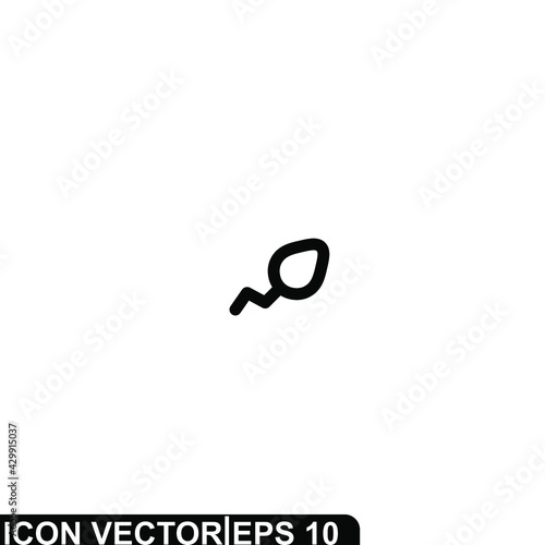 Simple Icon Sperm Vector Illustration Design. Outline Style, Black Solid Color.