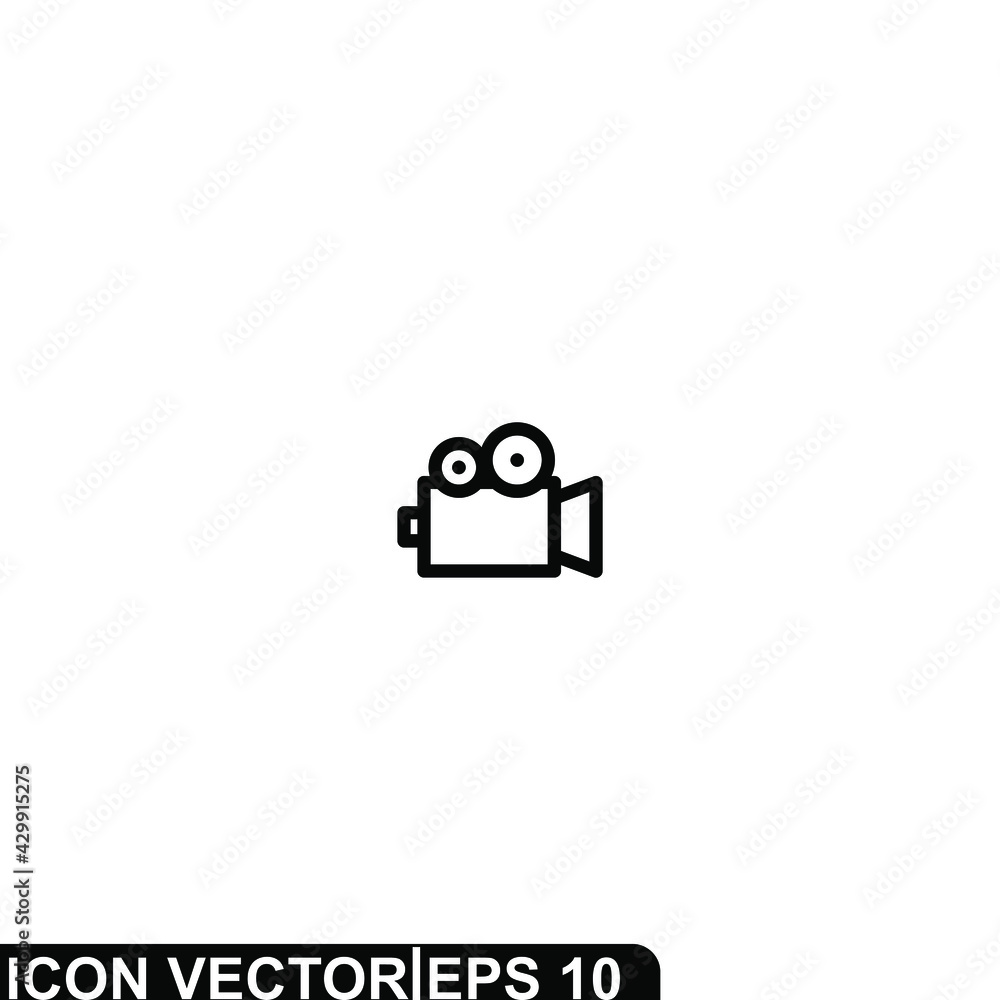 Simple Icon Camera Vector Illustration Design. Outline Style, Black Solid Color. Simple Icon Camera Vector Illustration Design. Outline Style, Black Solid Color.