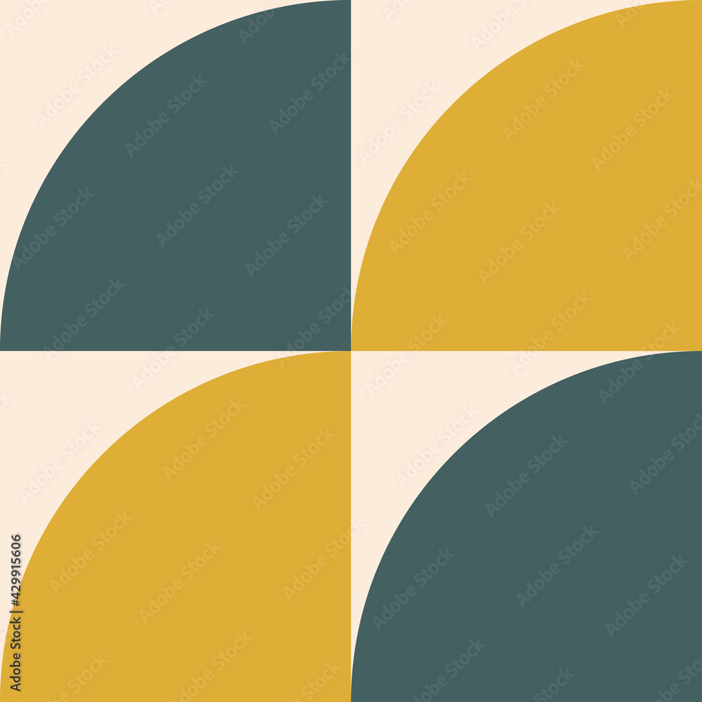 Artistic Scandinavian style poster in trending colors. Geometric pattern for web banner, decor of pillows in the interior, business presentations, corporate identity. 