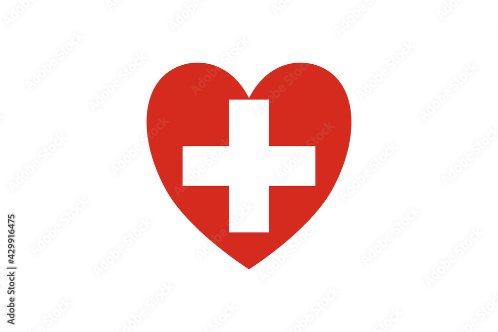 Switzerland flag in the heart shape. Isolated on a white background. Switzerland flag in the heart shape. Isolated on a white background.