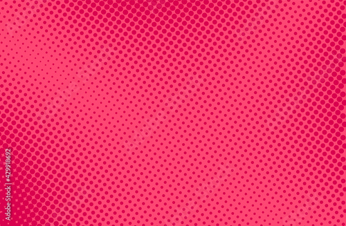 Pop art halftone background. Comic blue pattern. Pink print with half tone effect. Cartoon retro texture with dots. Vector illustration. Abstract modern duotone print. Superhero geometric backdrop