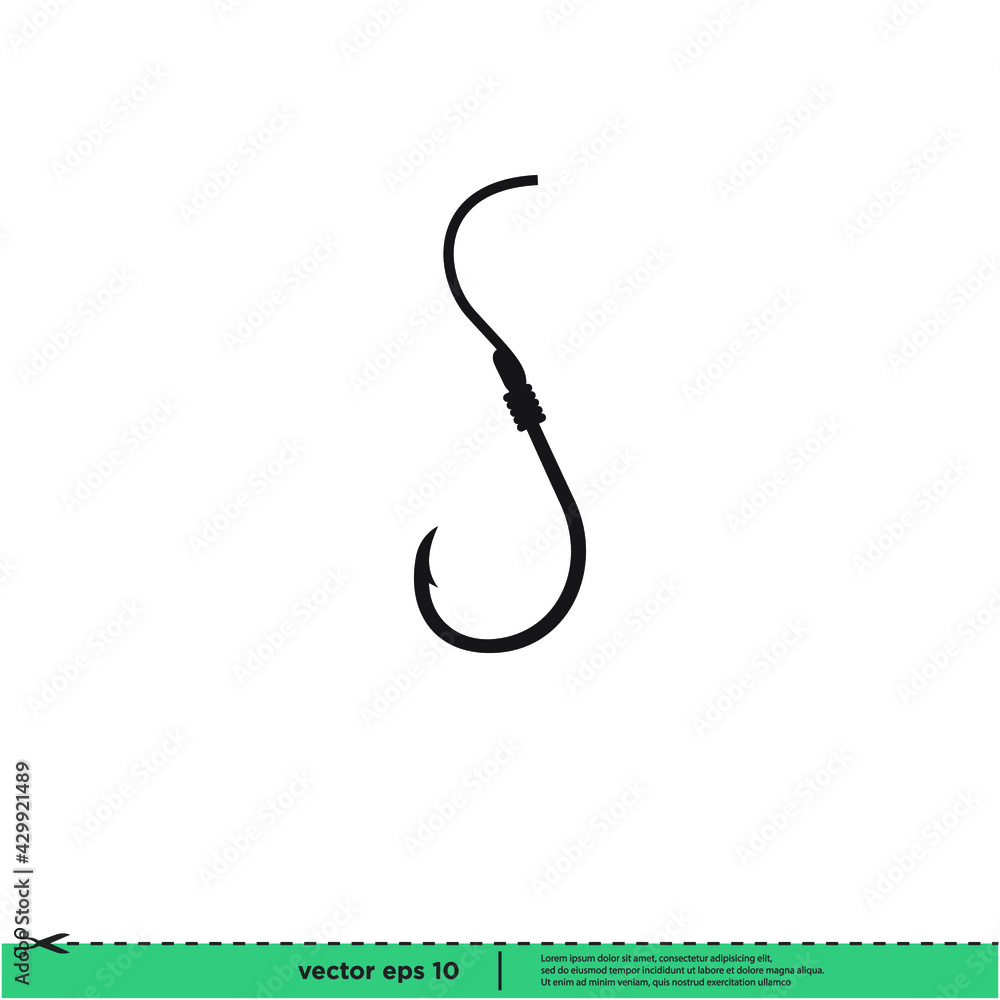 fish hook bait icon vector illustration logo template fish hook bait icon vector illustration logo template