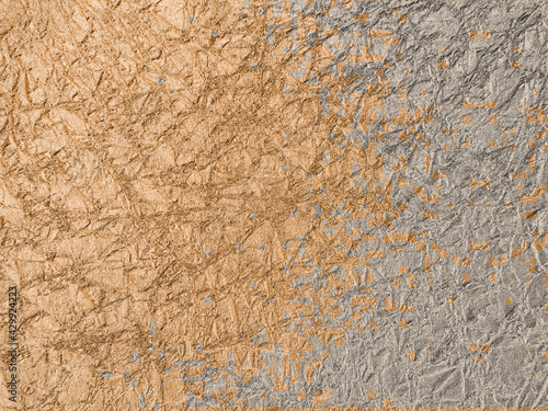 Light brown on gray, textured paper, a combination of gray and light brown.