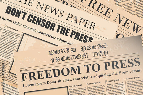 Newspapers drawing for texture and background. World Press Freedom Day concept. Vector illustration.