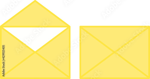 Vector open and closed envelopes clip arts. Message icons set isolated on white background. Business design element.