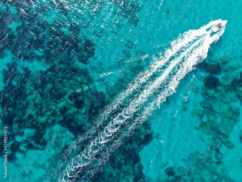 yacht sailing in the blue sea. Concept of holidays, luxury a relax	