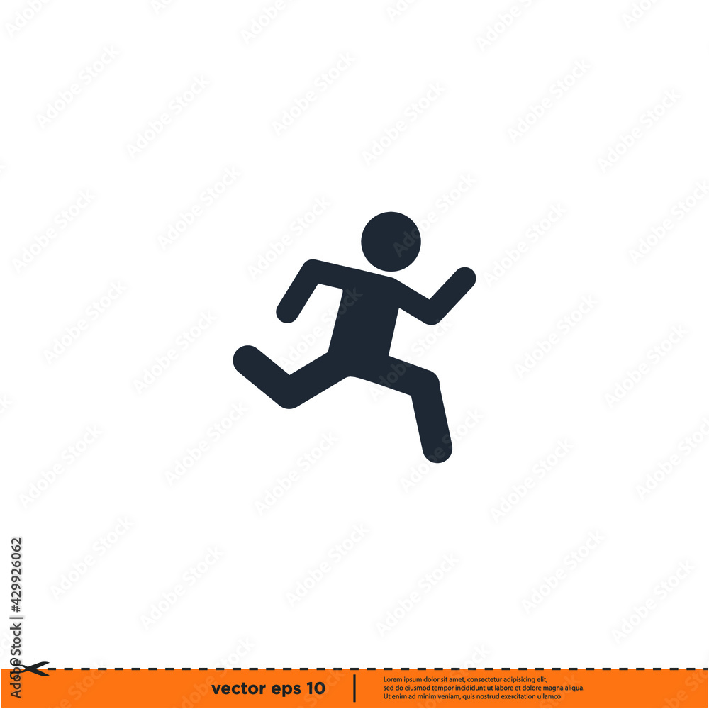 human running icon vector illustration simple design element