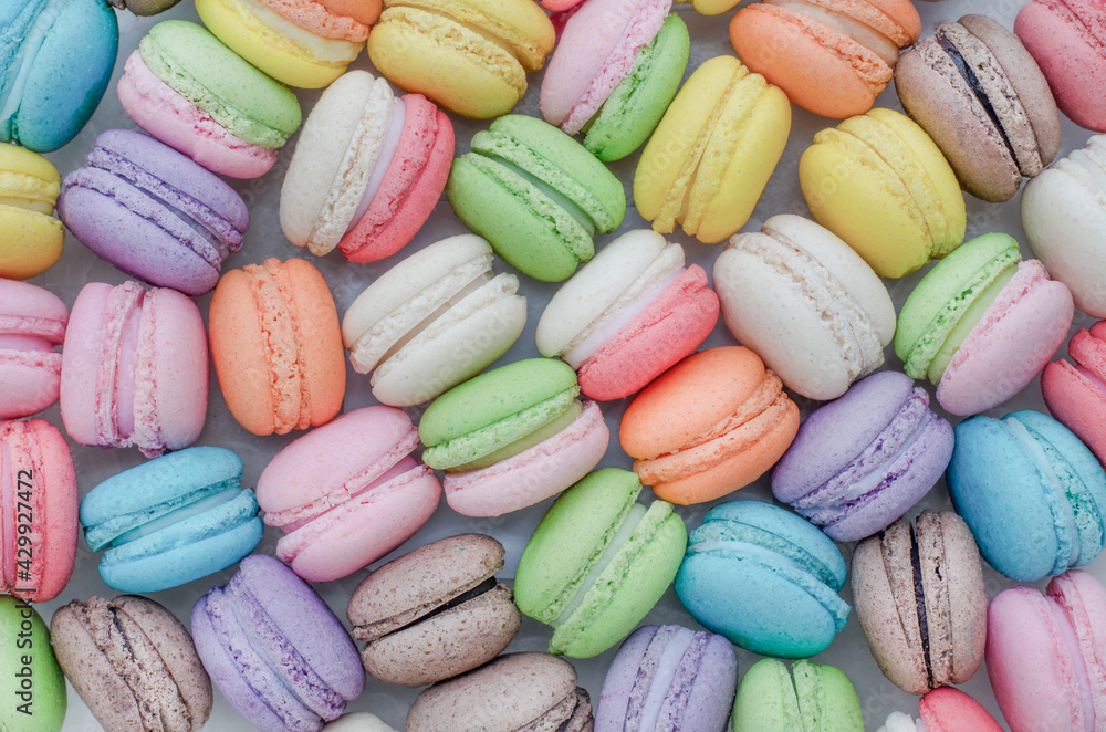 Colorful pastel mini macaron background Colorful pastel mini macaron background