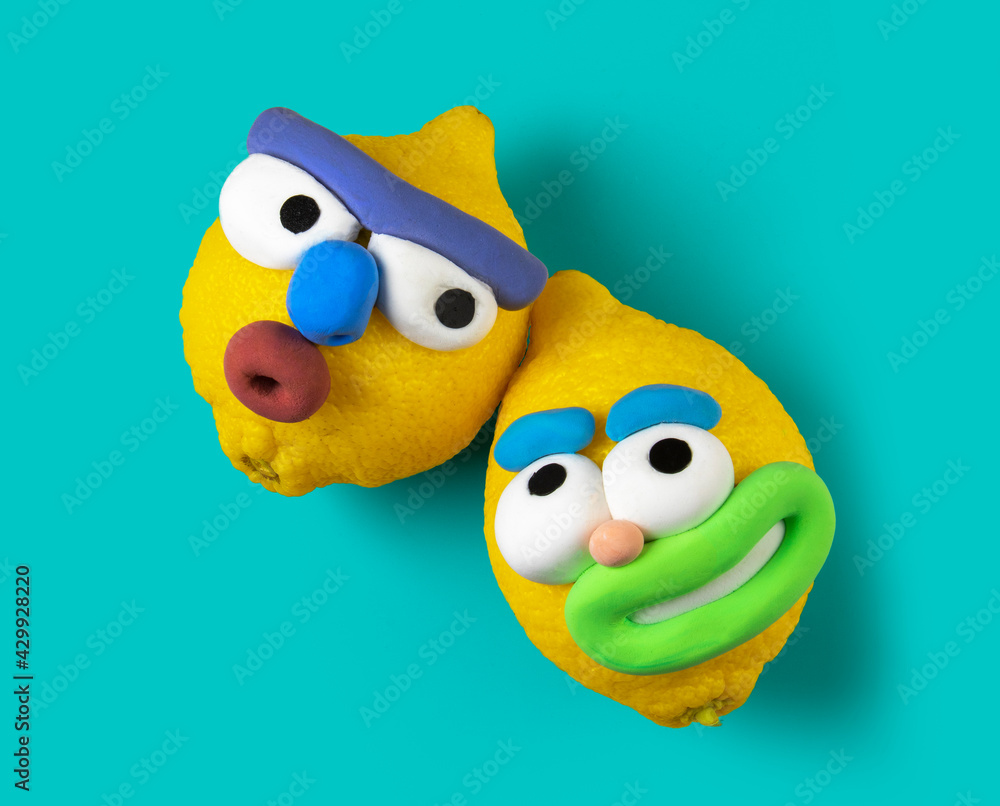 Fototapeta premium lemons with plasticine face