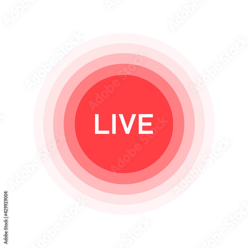 Isolated icon for streaming, live broadcast, blog, television, shows, live performances, news and various video content. Vector illustration