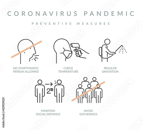 Coronavirus Pandemic - Preventive Measures - Schools Reopening - Icon