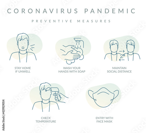 Coronavirus Pandemic - Preventive Measures - Schools Reopening - Icon