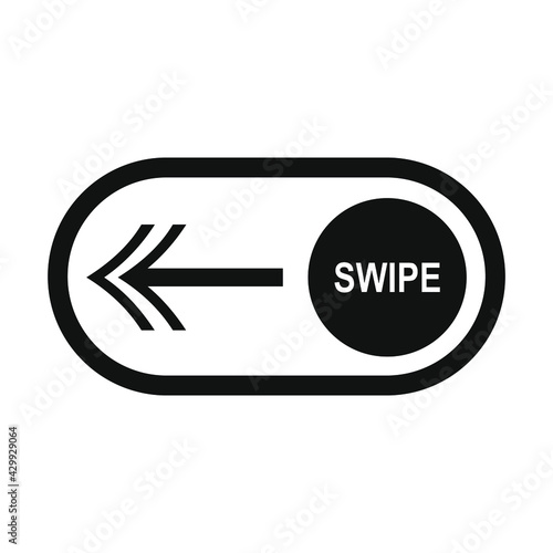 Swipe left or right, arrow left or right buttons. Text swipe left or right. Social media concept.  Isolated vector illustration on a blank background that can be edited and changed color.