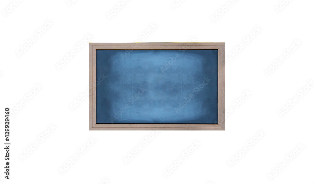Empty clean black drawing chalk board with wooden frame Empty clean black drawing chalk board with wooden frame