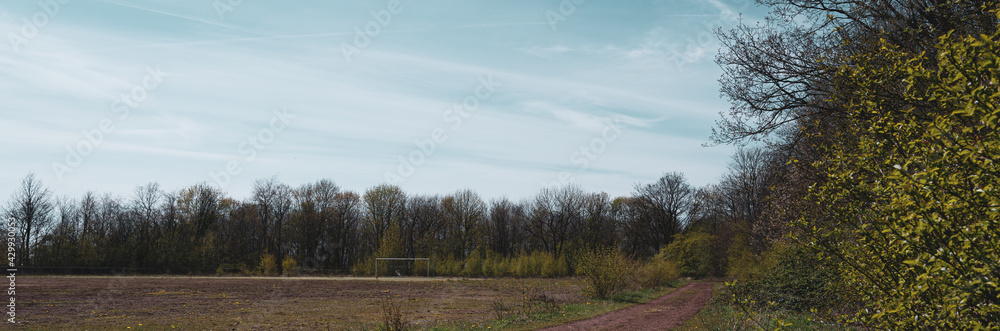 Verlassener Fußballplatz im Wald Verlassener Fußballplatz im Wald