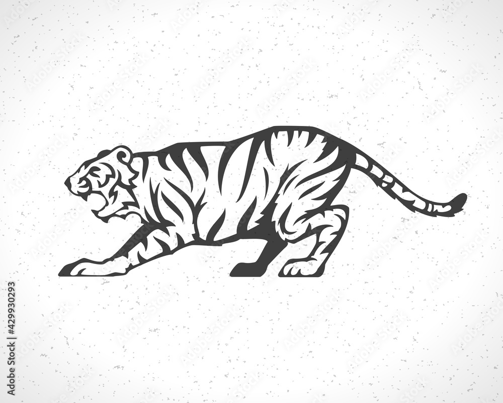 Tiger logo emblem template mascot symbol for business or print design