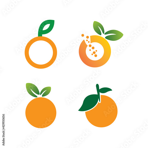 Orange logo icon vector template.