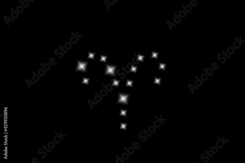 Wallpaper Mural Aries zodiac sign composed of shining stars on black background Torontodigital.ca