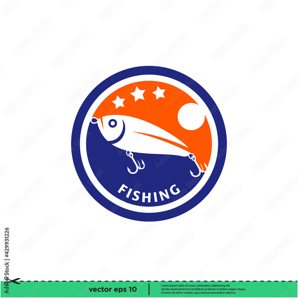 Fototapeta premium fishing icon vector illustration simple design element