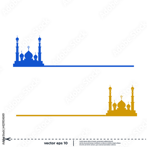 mosque islamic icon vector illustration simple design element