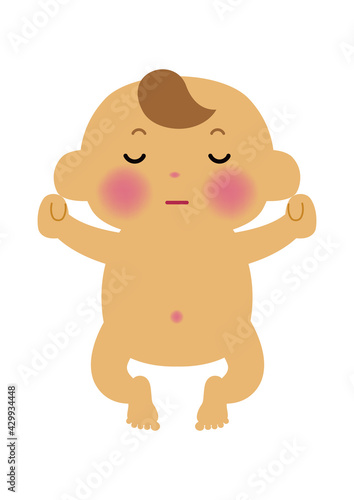 裸の赤ちゃんのイラスト-新生児。
人物のイラスト素材。
