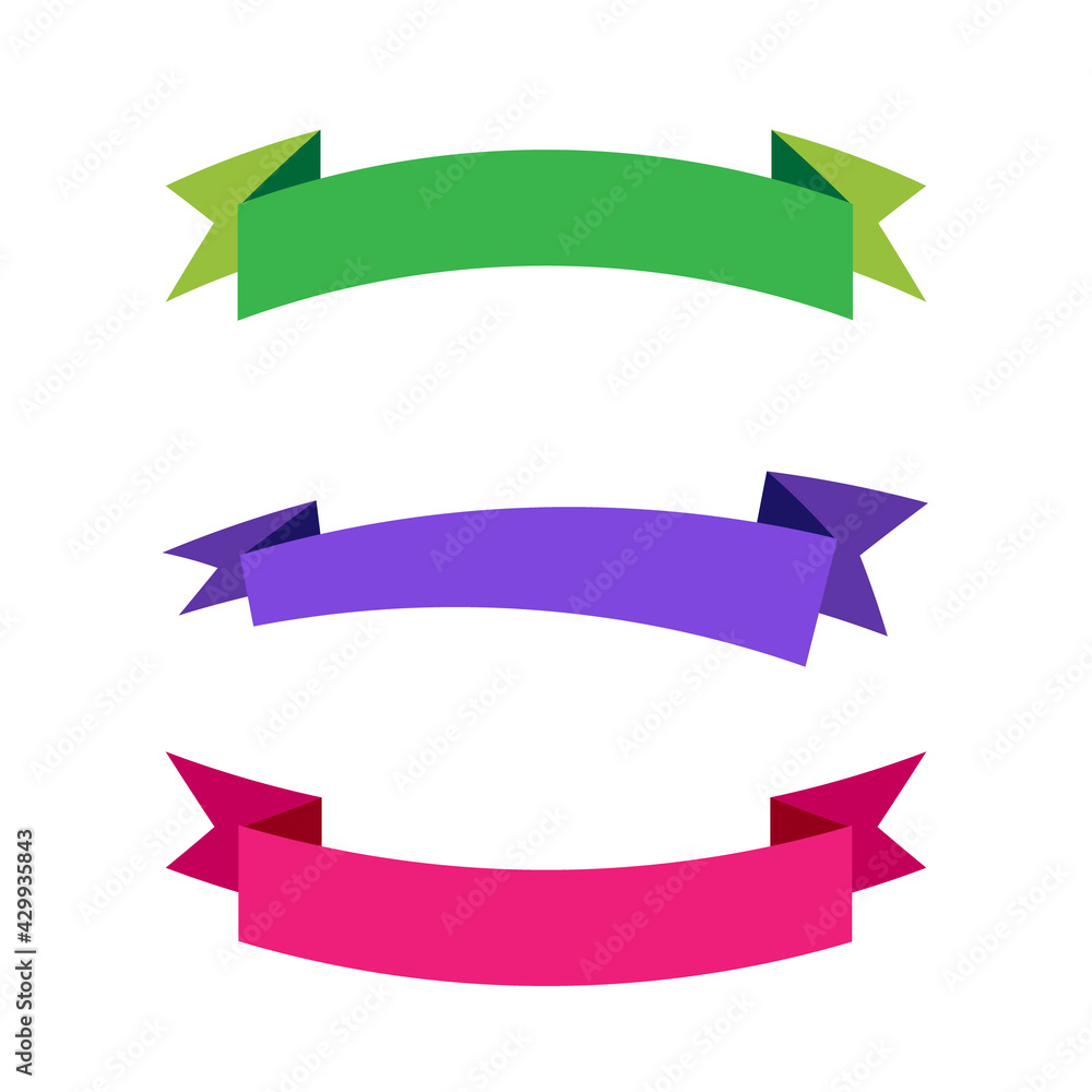 Banners icon set flat design illustration Banners icon set flat design illustration