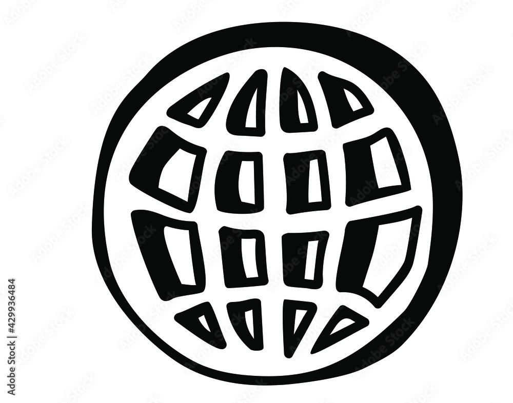 Hand drawn World wide web concept globe icon in doodle style. Earth Globe Emblem. Isolated on white background Hand drawn World wide web concept globe icon in doodle style. Earth Globe Emblem. Isolated on white background