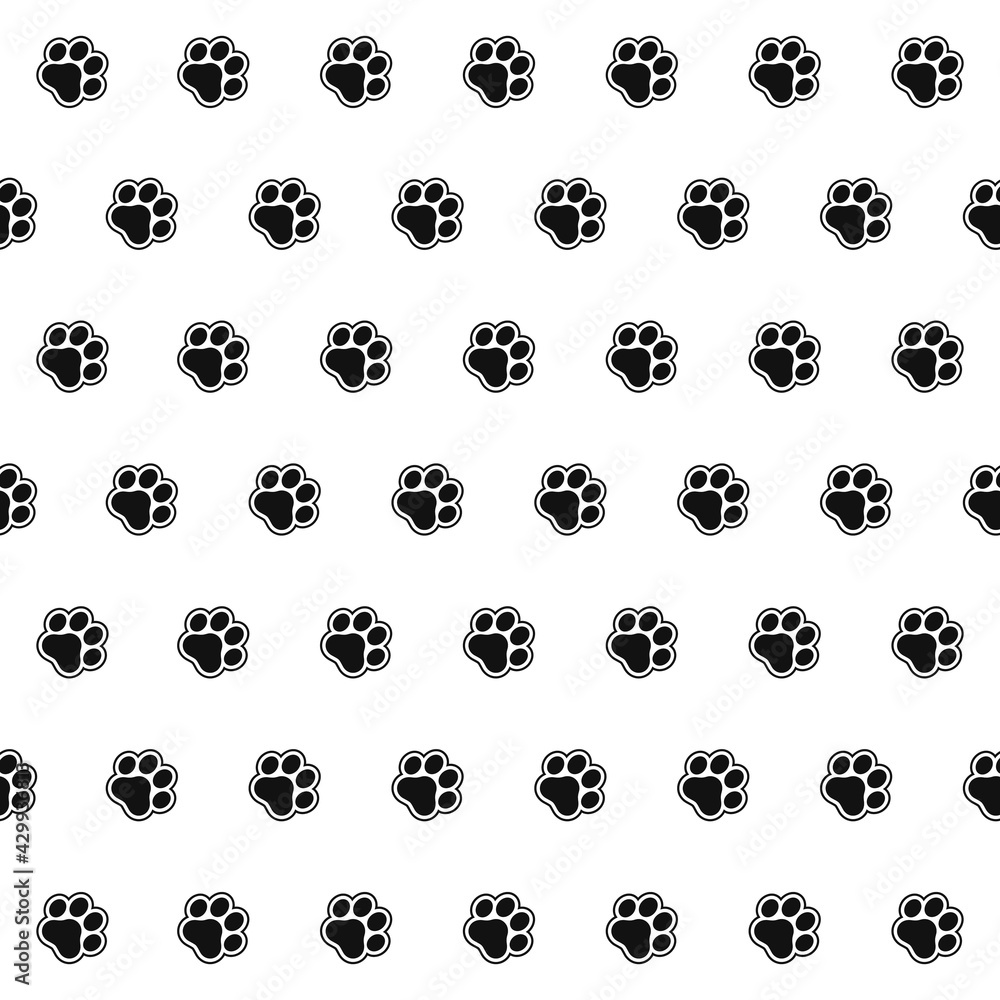 seamless pattern footprints of cat. Black animal tracks. Vector texture for textiles and wallpaper. seamless pattern footprints of cat. Black animal tracks. Vector texture for textiles and wallpaper.