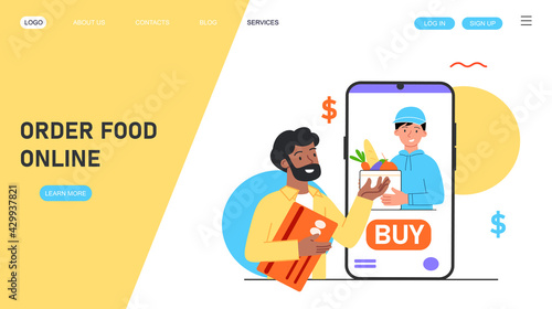 Online Grocery Store shopping with mobile phone