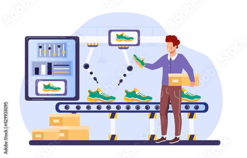 Production line with automation and user interface