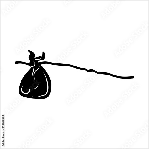 Bindle Bag On Stick Icon, Cloth Sack