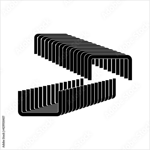 Staple Pin Icon, Stapler Metal Staple Fastener