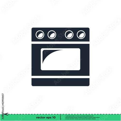 oven bakery icon vector illustration logo template