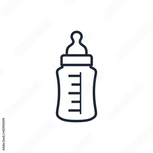 baby milk bottle icon vector illustration logo template
