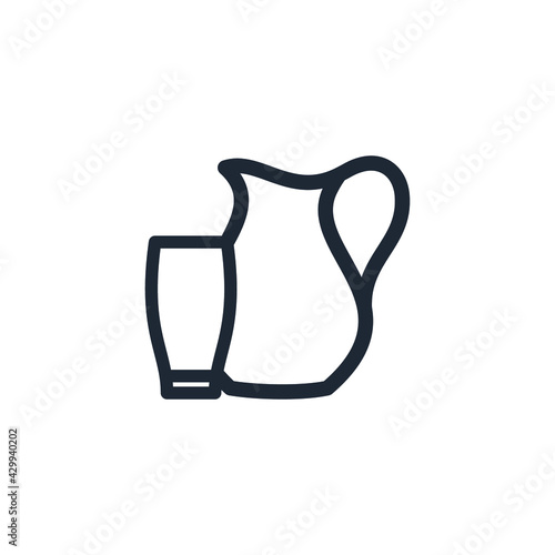 pitcher icon drink symbol vector illustration simple design element logo template